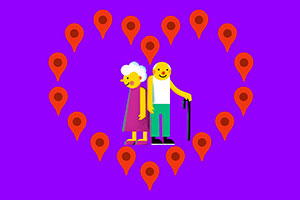elderly couple illustration